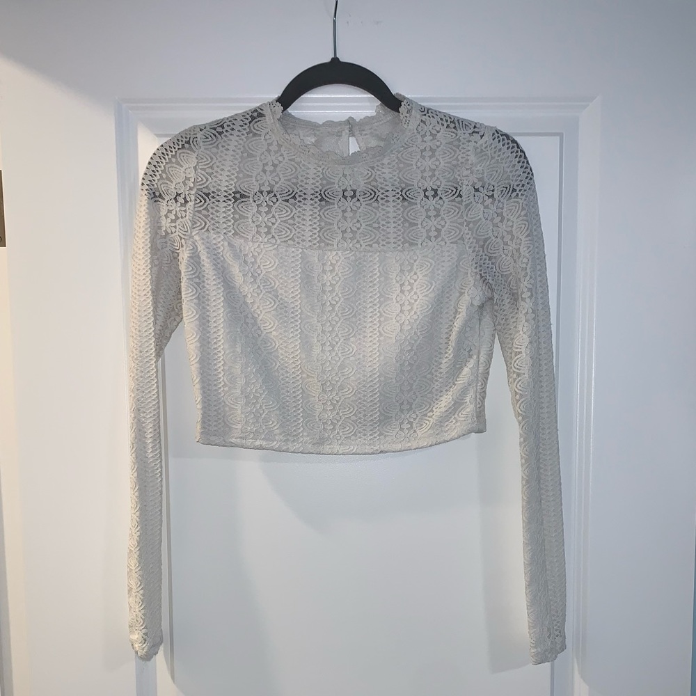 White Lace Crop Top